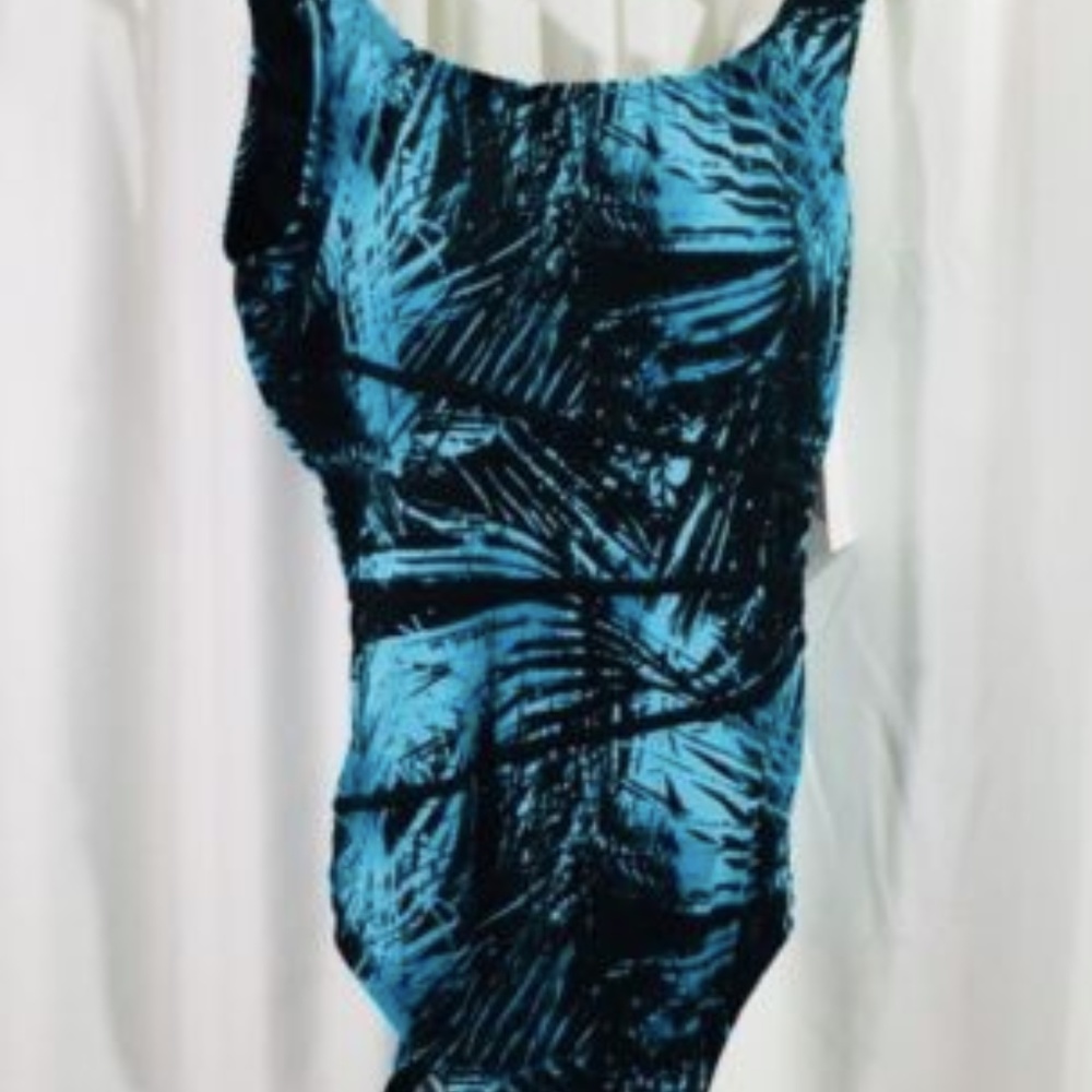 Swimsuits for All CHLORINE RESIST GREEN LABYRINth